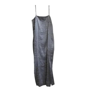 Handmade Satin Slip Dress Metallic Silver Boho Grunge Sz 4 Prom